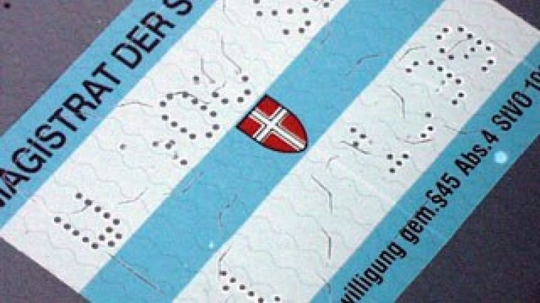 copyright: w24 - Günther Bauer Parkpickerl der Stadt Wien