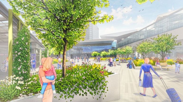 copyright: Karl Grimm Landschaftsarchitekten / Merlin Bartholomäus Visualisierung zur Neugestaltung des Leopold-Rister-Parks