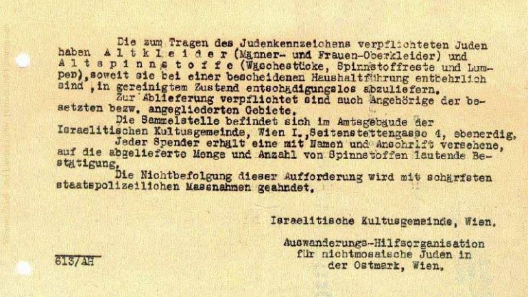 Order to the jewish community (1942)