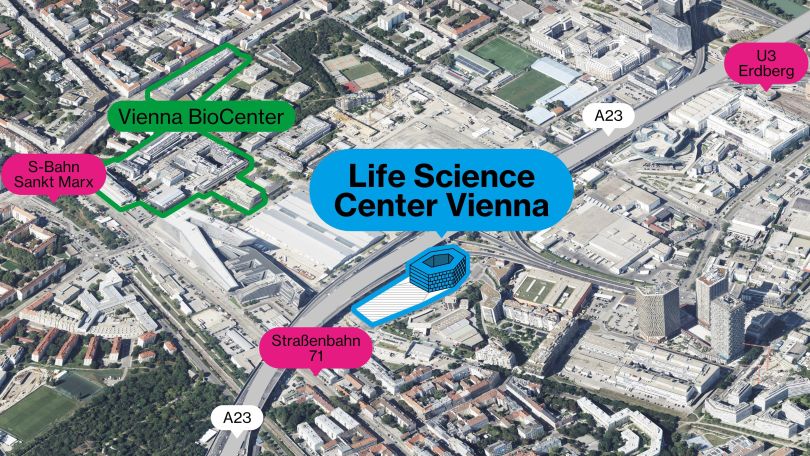 Umgebungsplan des Life Science Center Vienna