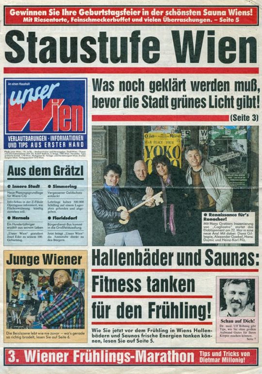 Titelseite der Stadtzeitung "Unser Wien" aus dem Jahr 1984