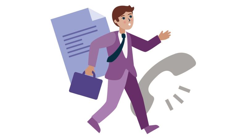 copyright: Stadt Wien Illustration eines Mannes in Anzug mit Aktentasche