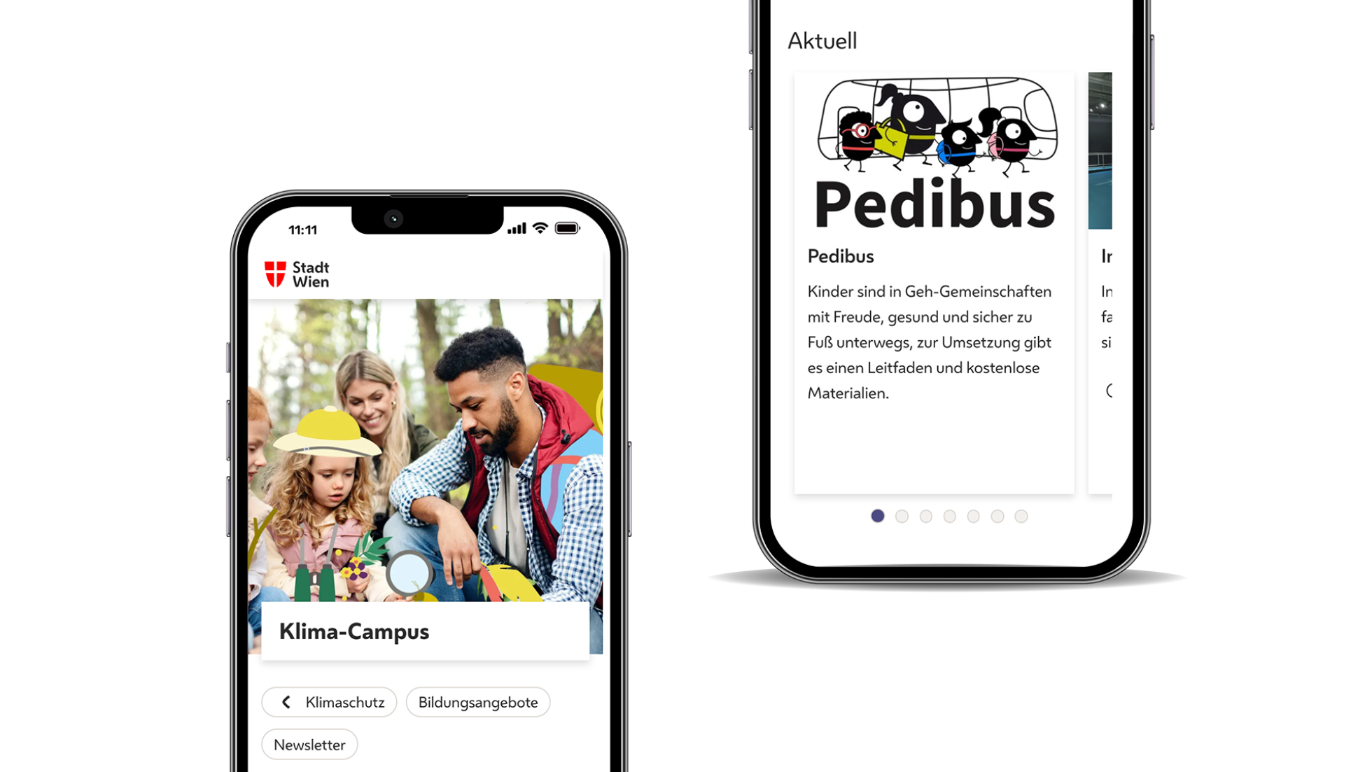copyright: Stadt Wien Screenshot Seite Klima-Campus mobile Ansicht