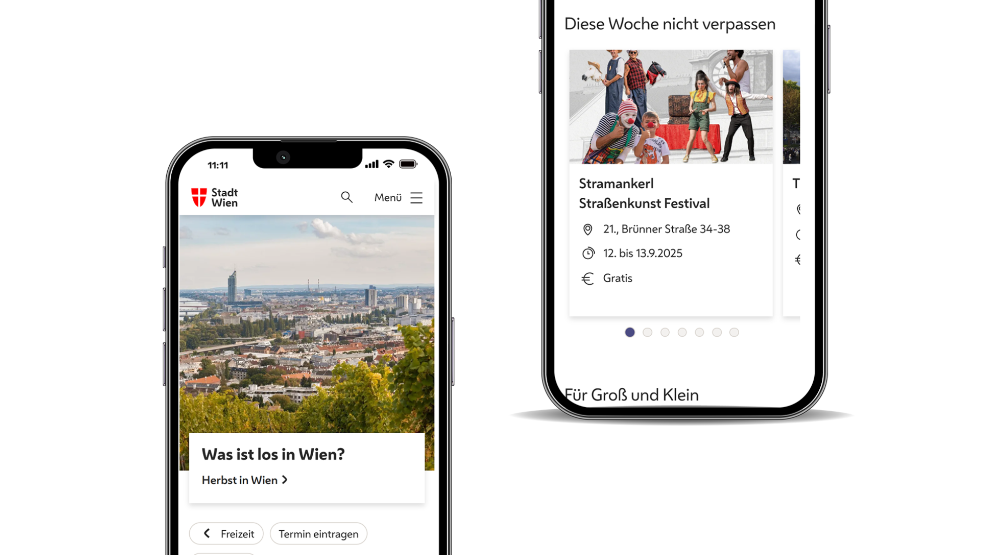 copyright: Stadt Wien Screenshot Veranstaltungssuche mobile Ansicht