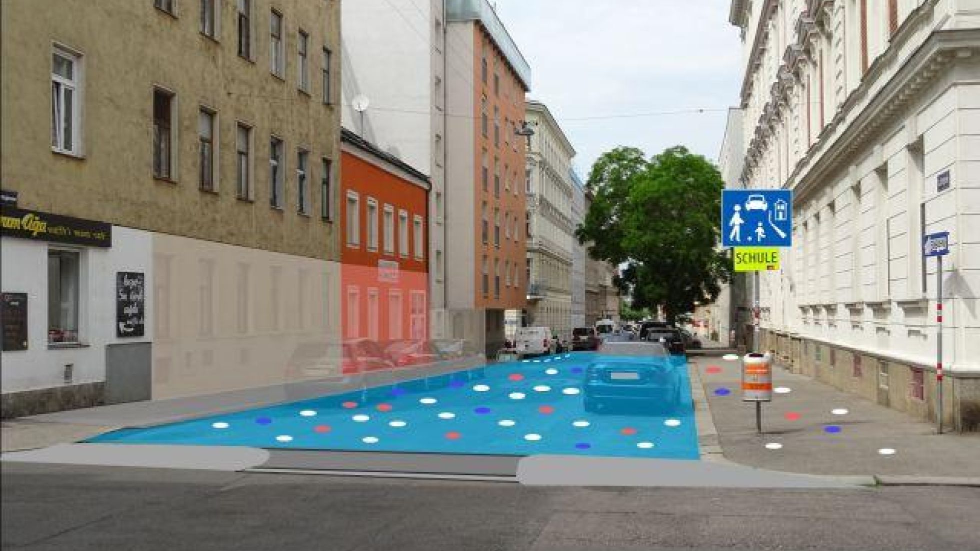 copyright: Rosinak & Partner Visualisierung eines Schulvorplatzes