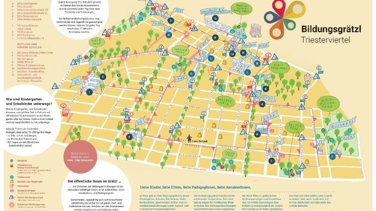 copyright: studio d*luxe, Sylvia Kostenzer Illustration eines Stadtviertels mit Landmarken