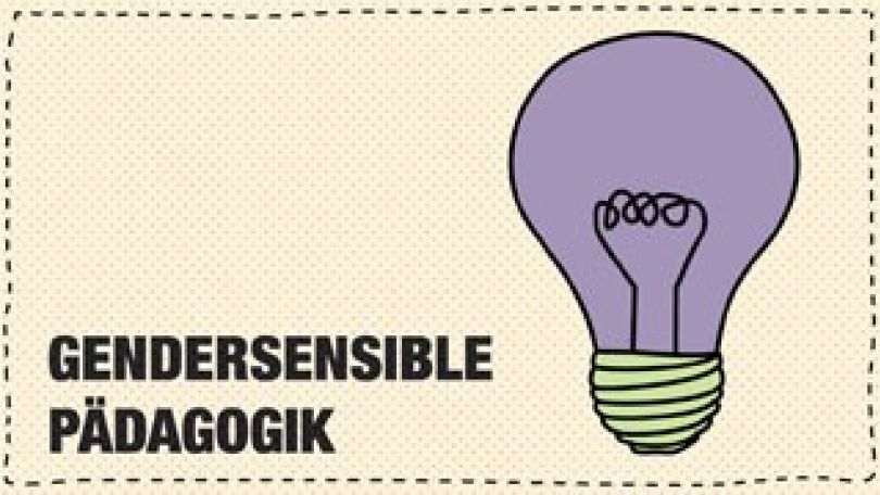 copyright: Frauenabteilung der Stadt Wien (MA 57) Schriftzug "Gendersensible Pädagogik" mit Glühbirne