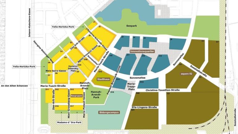 copyright: Wien 3420 AG Plan des Südteils von aspern Seestadt