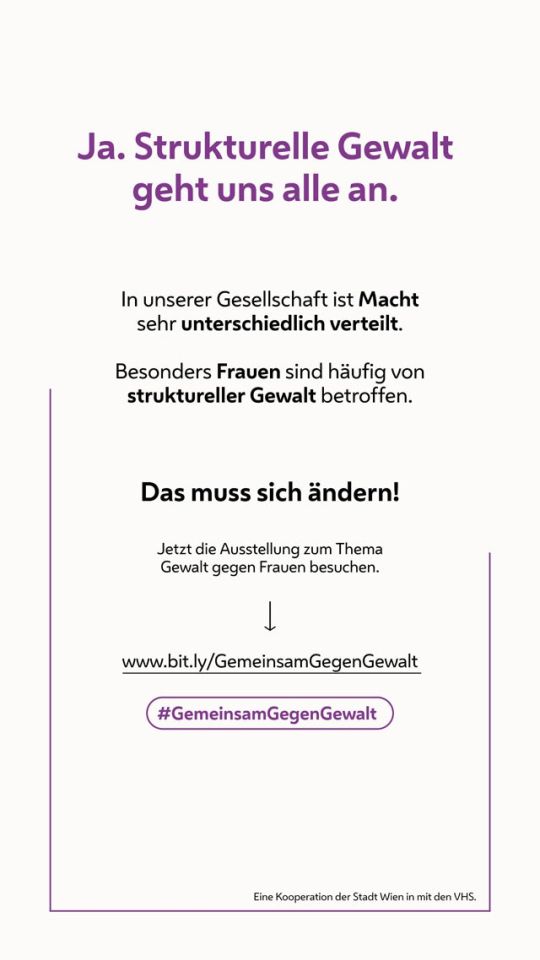 copyright: Visionistas Sujet "Ja. Strukturelle Gewalt geht uns alle an."