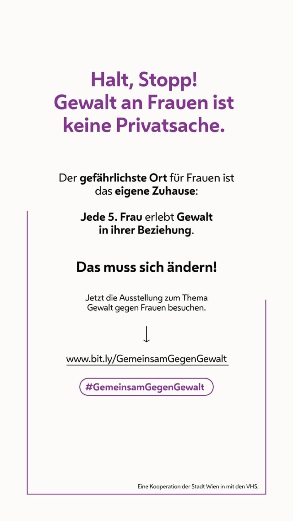 Sujet "Halt, Stopp! Gewalt an Frauen ist keine Privatsache."