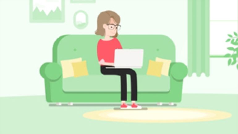 copyright: MA 59 Animation einer Person, die einen Laptop bedient