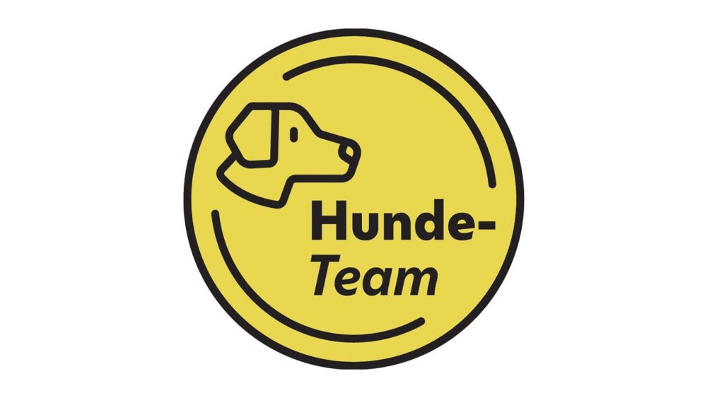 Logo des Hundeteams, ein Hund mit dem Schriftzug Hunde-Team