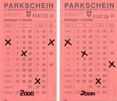 Roter Parkschein