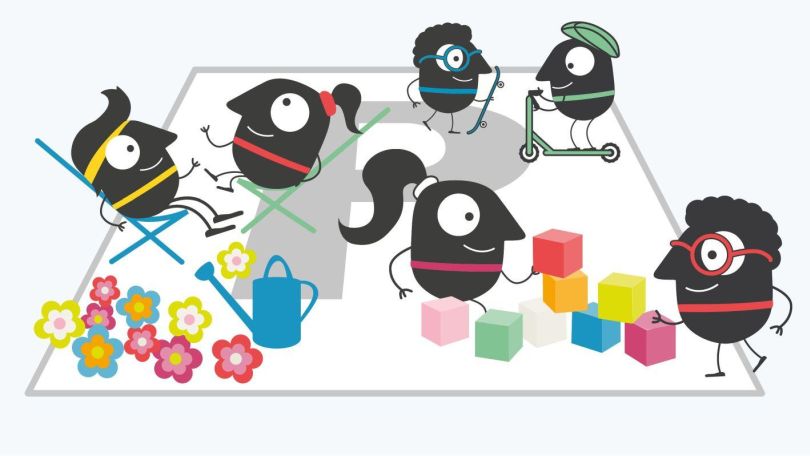 copyright: BMK/unart.com Stilisierte spielende Kinder