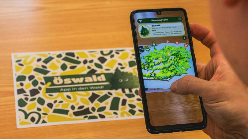 Bild eines Smartphones mit der geöffneten App