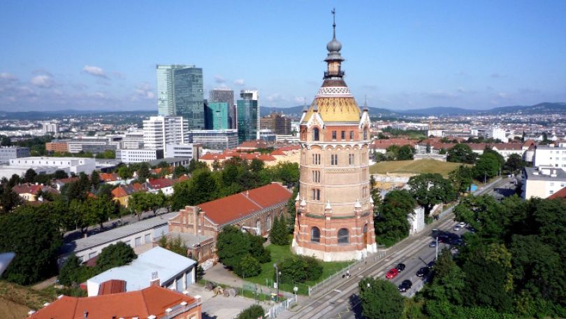 copyright: Wiener Wasser / Spacecam und Wiener Wasser / Daniel Novotny Wasserturm Favoriten