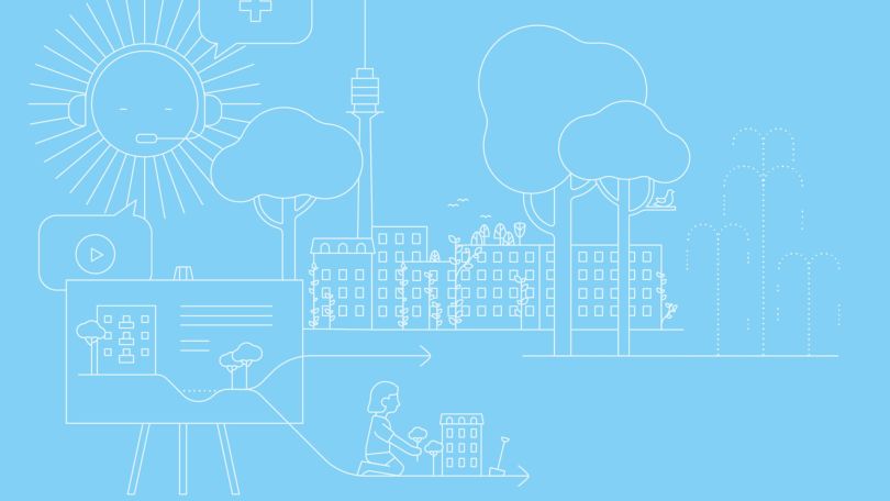 copyright: buero bauer Illustration zum Thema Hitze in der Stadt