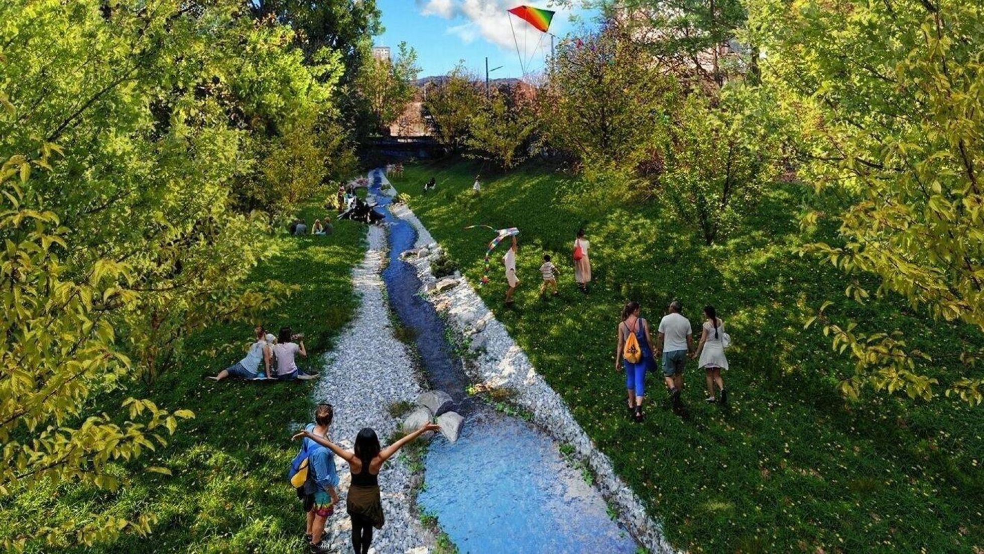 copyright: Stadt Wien - Wiener Gewässer Bach mit naturnahem Ufer-Bereich