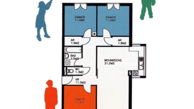 copyright: E. Prochazka Grundriss einer Wohnung
