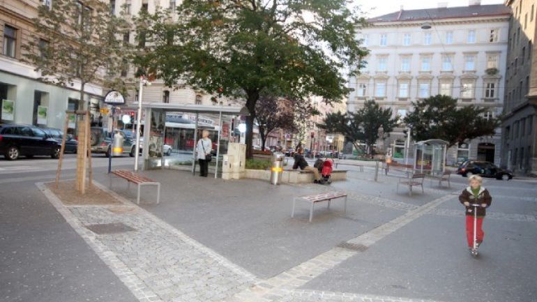 Der neu gestaltete Augustinplatz.