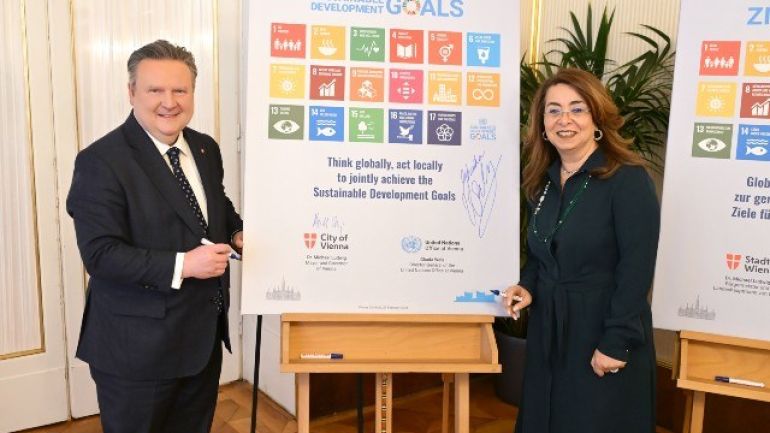 Bürgermeister Michael Ludwig und UNO-Generaldirektorin Ghada Waly