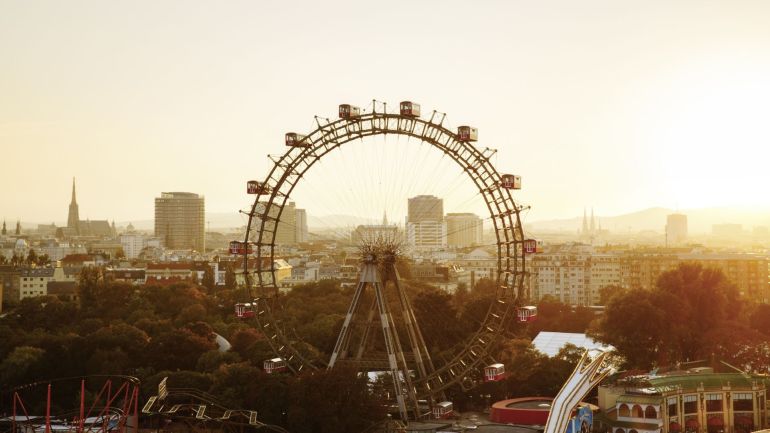 copyright: © WienTourismus/Peter Rigaud Riesenrad im Wiener Prater / Giant Ferries Wheel in the Prater park