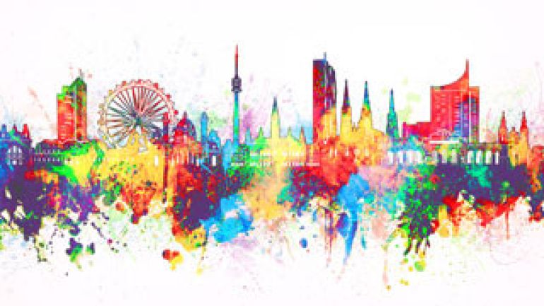 Grafik der Skyline Wiens