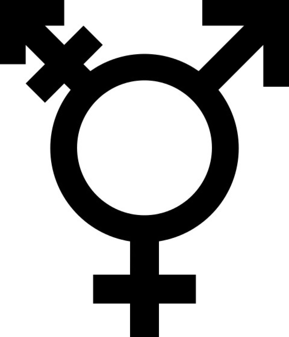 <p><span lang="en" xml:lang="en">Transgender</span></p> Symbol mit Kreis, Pfeilen und Kreuz
