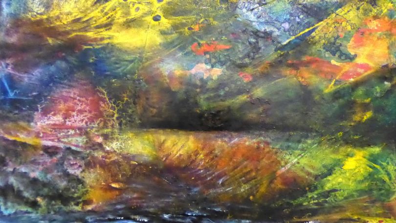 Farbenfrohes abstraktes Kunstwerk.