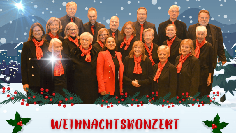 Veranstaltungsplakat mit den Mitgliedern des Chores