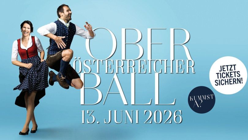 copyright: OÖ Tourismus Frau mit Dirndlkleid und Mann mit Lederhose tanzen