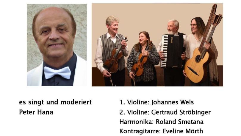 copyright: Roland Smetana 1 Foto von einem Mann und 1 Foto von 4 Musiker*innen