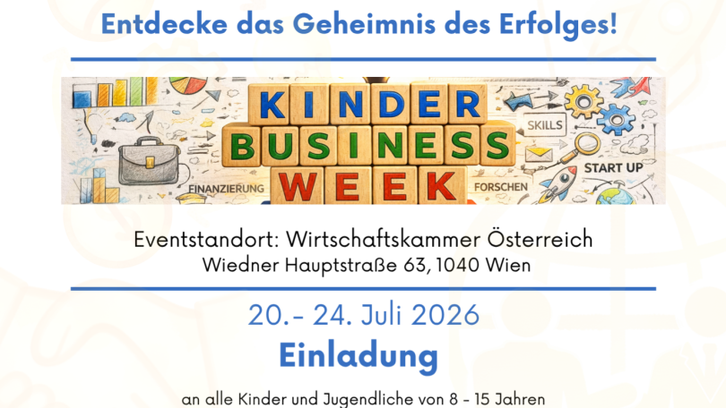 copyright: Kinder Business Week Buchstaben auf Bausteinen die die Wörter "Kinder Business Week" bilden