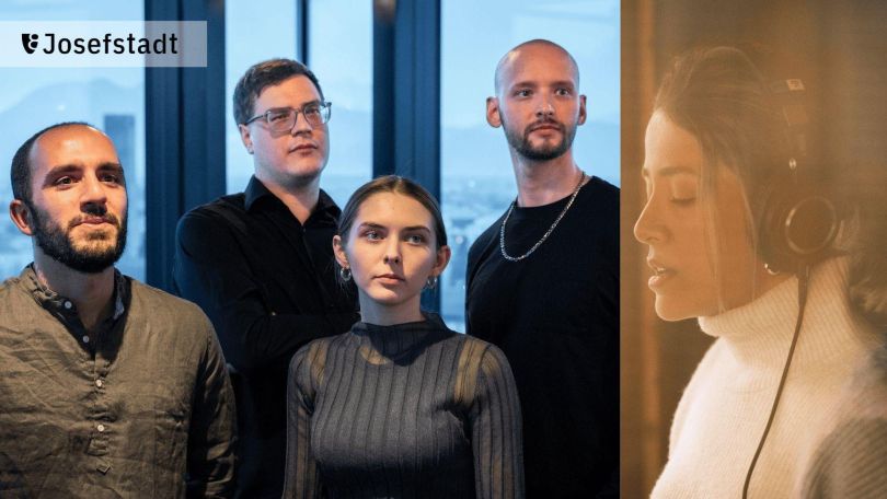 copyright: Markus Obernosterer & Franzi Kreis Pressefoto der Band river und der iranischen Sängerin Saba Robatjazy