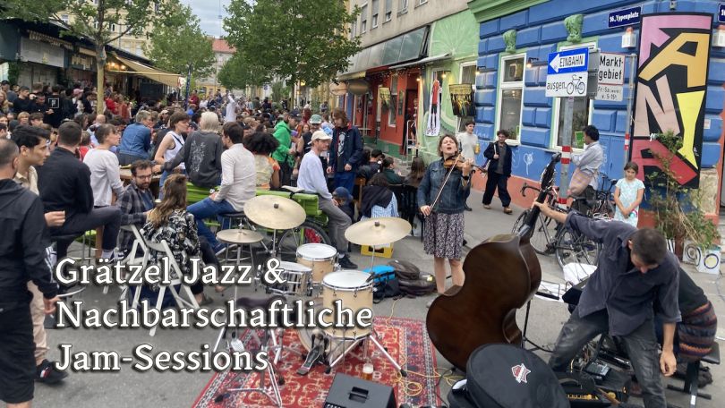 copyright: Kulturverein dusha connection Musizierende Personen am Yppenplatz