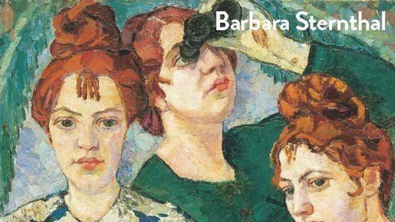 copyright: Amalthea Verlag Gemäldeausschnitt von drei Frauen mit roten Haaren. Eine Frau schaut gerade nach vorne, eine ist halb gedreht, eine schaut mit einem Fernglas in die Luft.