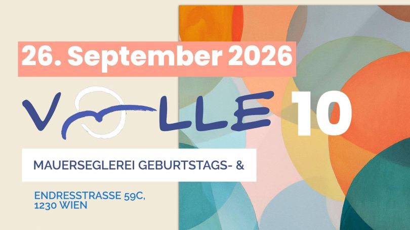 copyright: Verein Mauerseglerei Veranstaltungsflyer mit Infos zur Veranstaltung; Farben im HIntergrund sind ein helles Gelb, Orange, Grau und Hellblau