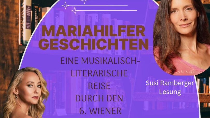 copyright: Kulturverein "Art Life Vienna" 2 Frauen-Porträts und Text "Mariahilfer Geschichten"