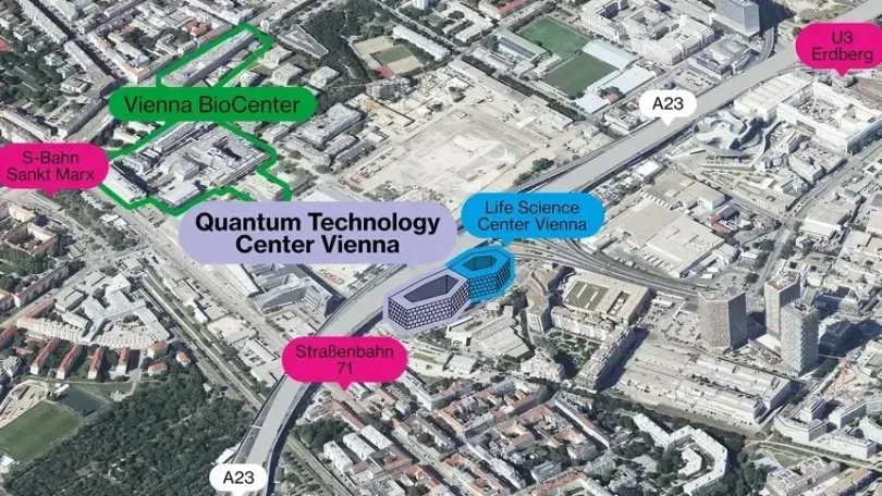 copyright: Wirtschaftsagentur Wien Lageplan des Quantum Technology Centers Vienna