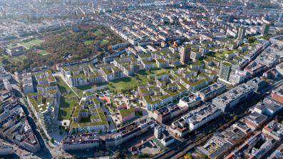 Luftbild auf das Stadtentwicklungsgebiet Nordwestbahnhof