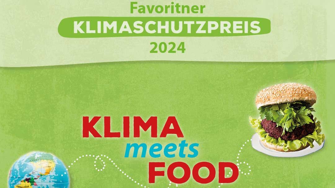 Flyer zum Klimaschutzpreis  mit Schriftzug Klima meets Food