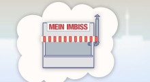 Screenshot aus dem Video: Gebäude mit der Aufschrift  "mein Imiss" hängt in einer Wolke