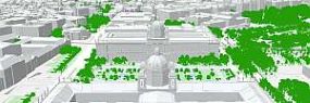 Ausschnitt aus dem 3D-Stadtplan: Blick auf das Kunst- und Naturhistorische Museum