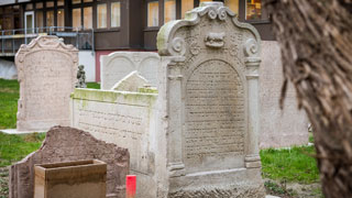Headstones at the Jewish cemetery