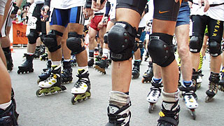 Legs of inline skaters