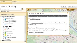 Bookmark function of the wien.at online city map