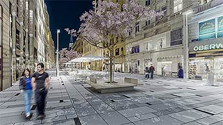 Illustration of the new pedestrian area in Vienna's city centre "Krntner Strae"