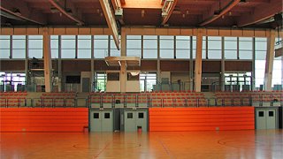 Innenansicht der Sporthalle Brigittenau