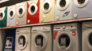 Waschmaschinen-Sortiment in einem Geschft