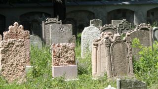 rows of jewish headstones